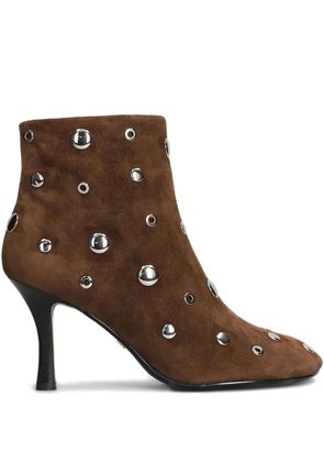 Lola Cruz studded-heel boots - Brown