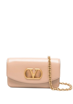 Valentino Garavani VLogo-signature leather shoulder bag - Neutrals