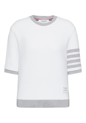Thom Browne textured pique 4-bar tee T-shirt - White