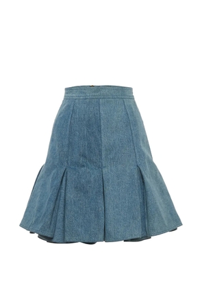 Balmain Pre-Owned pleated denim mini skirt - Blue