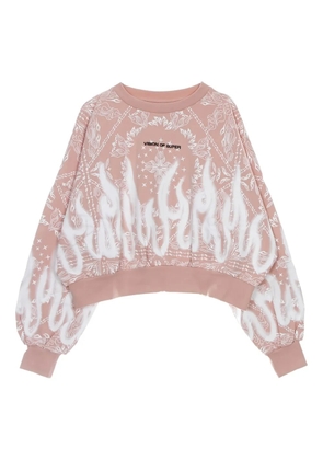 Vision Of Super flame print sweatshirt - Pink