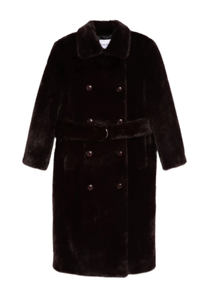 STAND STUDIO button belted-waist coat - Red