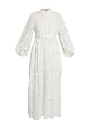 ERDEM long-sleeve belted midi dress - White