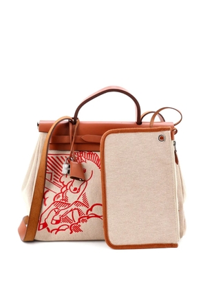 Hermès Pre-Owned Herbag Zip Pegase Pop Toile and Leather 31 shoulder bag - Neutrals