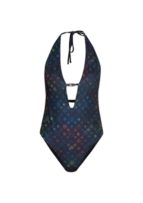 Casablanca monogram cut-out swimsuit - Blue