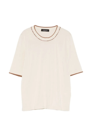 Fabiana Filippi contrast-trim knitted T-shirt - Neutrals