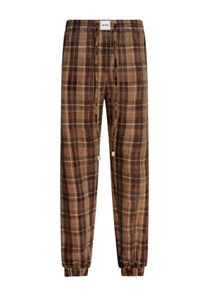 The Attico Plaid Drawstring Long Pant - Brown