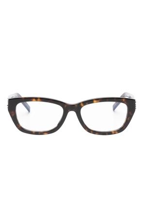 Saint Laurent Eyewear cat-eye logo glasses - Brown