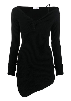 The Attico Desai asymmetric ribbed-knit minidress - Black