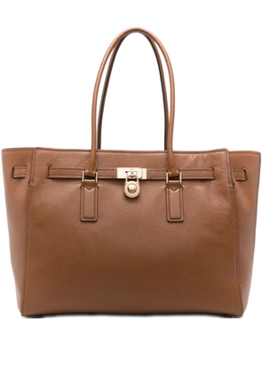 Michael Michael Kors padlock-detail leather tote bag - Brown