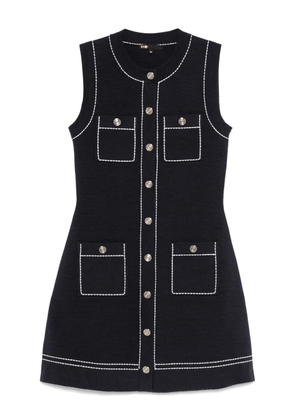 Maje contrast-stitch mini dress - Blue