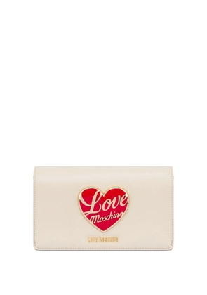 Love Moschino heart-plaque clutch bag - White