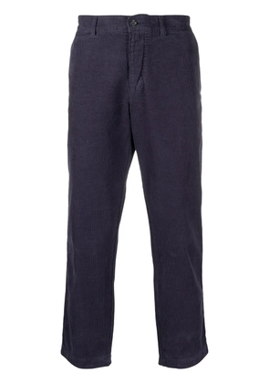 YMC mid-rise textured cropped trousers - Blue