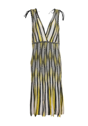 Missoni Pre-Owned striped pleated midi dress - Yellow