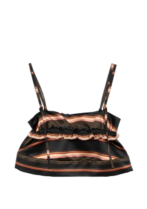 sacai ruffled sleeveless top - Black