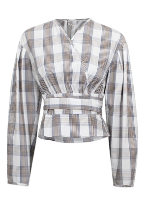 Baum Und Pferdgarten checked wrap blouse - Brown