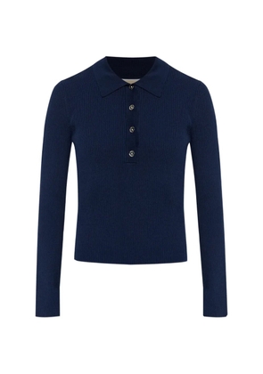 Michael Michael Kors long-sleeves ribbed polo top - Blue