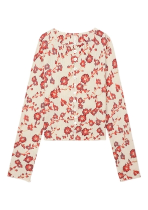 Free People floral-print button top - Neutrals