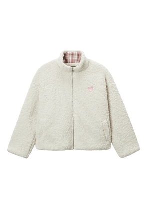 Mini Cream turtleneck zip jacket - White