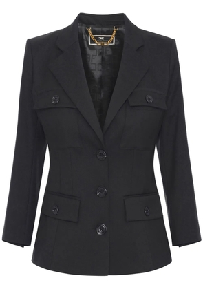 Elisabetta Franchi single-breasted crepe blazer - Black