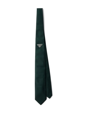 Prada triangle-logo tie - Green