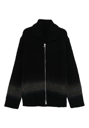 sacai zip-front cardigan - Black