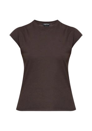 TOM FORD logo-embroidered T-shirt - Brown