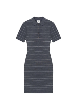 Nanushka polo-neck striped mini dress - Grey
