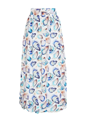 Brigitte Zahra oyster-print skirt - White