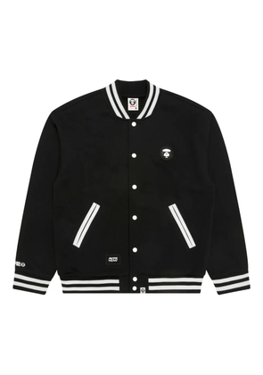 AAPE BY *A BATHING APE® logo-patch varsity bomber jacket - Black