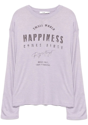 b+ab slogan-print long-sleeves T-shirt - Purple