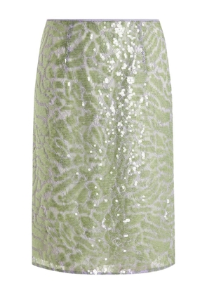 16Arlington Elice lace sequinned midi skirt - Green