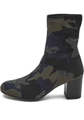 Zadig&Voltaire camouflage knit ankle boots - Blue