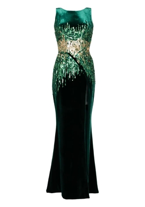 Saiid Kobeisy sequin velvet dress - Green