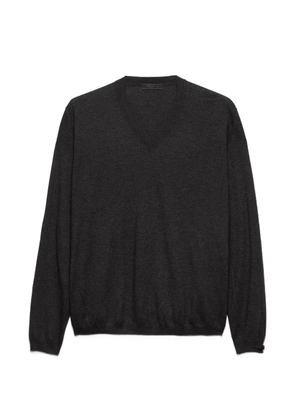 Prada ribbed V-neck sweater - Grey