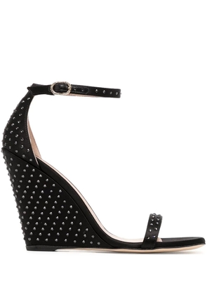 Stuart Weitzman Nudistshine studded 100mm wedge sandals - Black