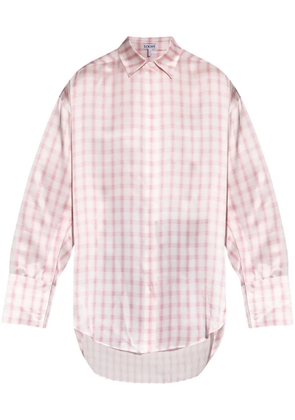 LOEWE checked silk shirt - White