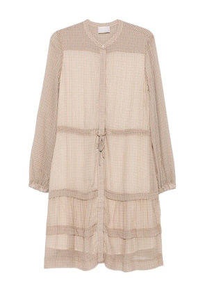 Hemisphere houndstooth-pattern tiered dress - Neutrals