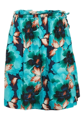 Kenzo Pre-Owned floral-print silk skirt - Blue