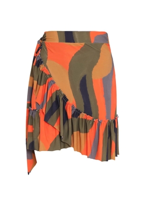 Lygia & Nanny Laurita ruffled print skirt - Orange
