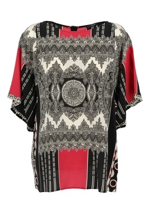 Etro Pre-Owned patchwork silk blouse - Black