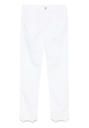 LIU JO floral-embroidered jeans - White