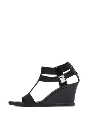 Fendi Pre-Owned leather wedge sandals - Black