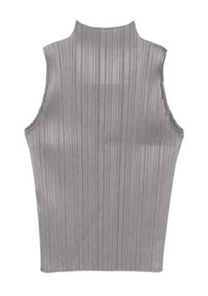 Pleats Please Issey Miyake Basics pleated sleeveless top - Grey