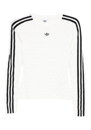 adidas three-stripe logo-detail sweater - White