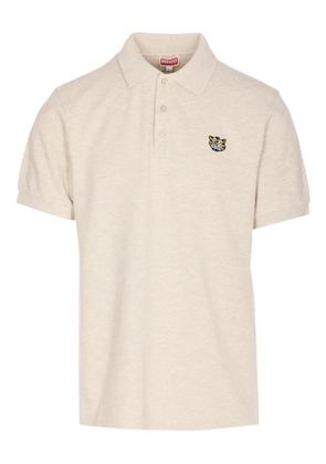 Kenzo tiger patch polo shirt - Neutrals