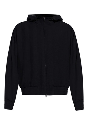 Emporio Armani hooded zip wool jacket - Black