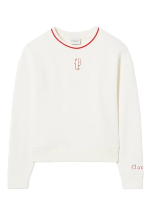 Claudie Pierlot embroidered-detail ribbed sweater - Neutrals