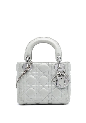 Christian Dior Pre-Owned 2016 Mini Iridescent Lambskin Cannage Lady Dior satchel - Silver