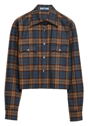Prada checked wool shirt - Brown